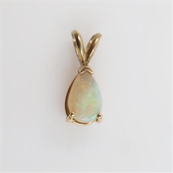 14kt Gold Iridescent Stone Pendant