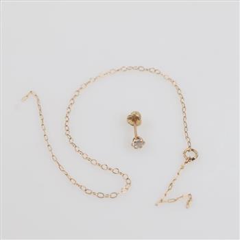 14kt Gold Jewelry, 2 Pieces