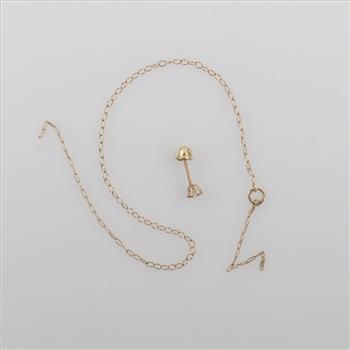 14kt Gold Jewelry, 2 Pieces