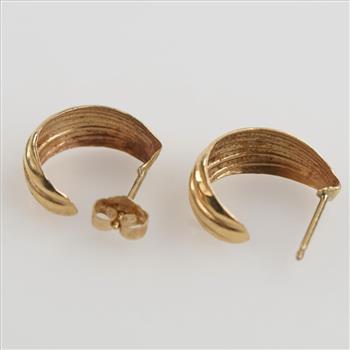 14kt Gold J-Hoop Earrings
