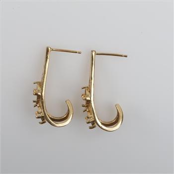 14kt Gold J-Hoop Earrings