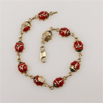 14kt Gold Lady Bug Bracelet