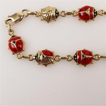 14kt Gold Lady Bug Bracelet