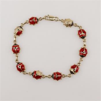 14kt Gold Lady Bug Bracelet