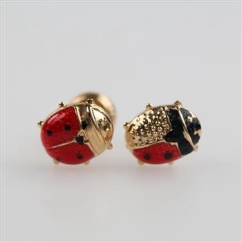 14kt Gold Ladybug Stud Earrings