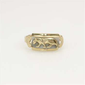 14kt Gold Large Cat Ring