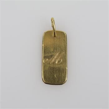 14kt Gold Letter M Pendant
