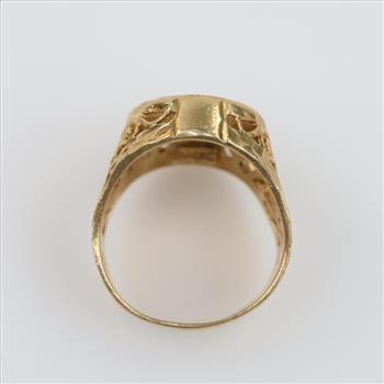 14kt Gold Letter R Signet Ring