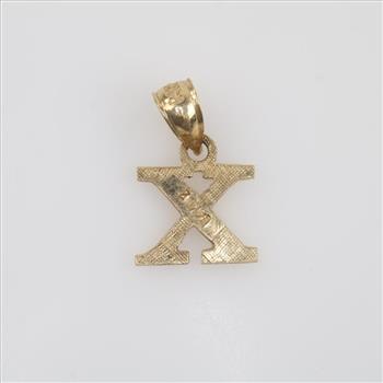 14kt Gold Letter X Pendant