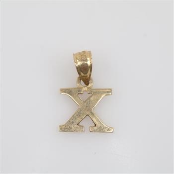 14kt Gold Letter X Pendant
