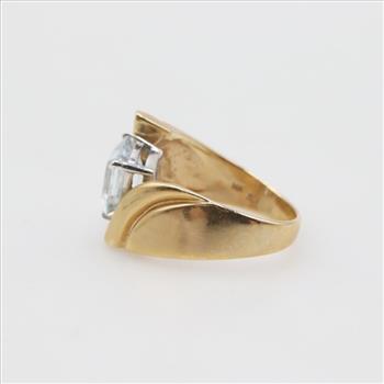14kt Gold Light Blue Stone Ring