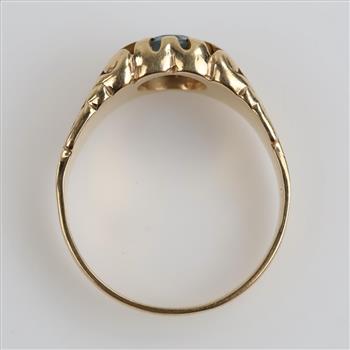 14kt Gold Light Blue Stone Ring