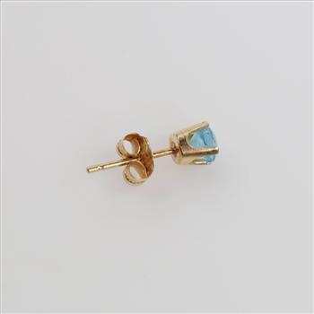 14kt Gold Light Blue Stone Stud Earring