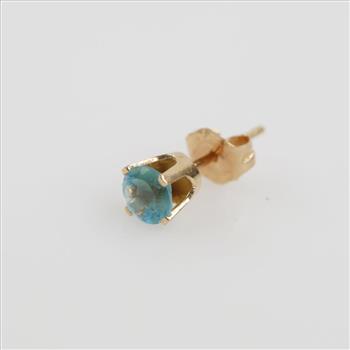 14kt Gold Light Blue Stone Stud Earring