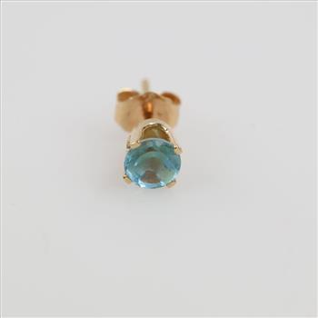 14kt Gold Light Blue Stone Stud Earring