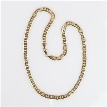 14kt Gold Mariner Link Necklace- Evaluated by our Certified Gemologist-AGS/GIA