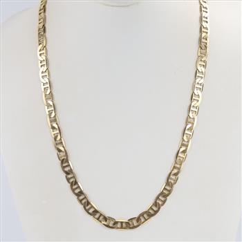 14kt Gold Mariner Link Necklace- Evaluated by our Certified Gemologist-AGS/GIA