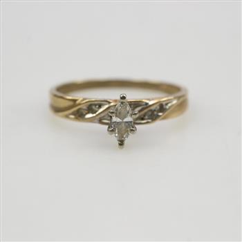 14Kt Gold Marquise Diamond Ring