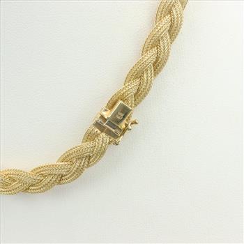 14kt Gold Mesh Braided Necklace