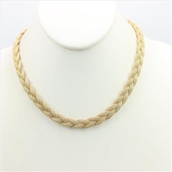 14kt Gold Mesh Braided Necklace