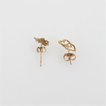 14kt Gold Mis-match Earrings, 2 Pieces