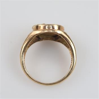 14kt Gold Mixed Stone Horse Shoe Ring
