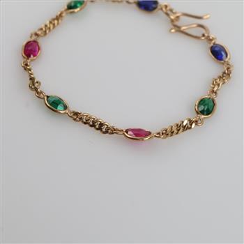 14kt Gold Multi Color Bracelet