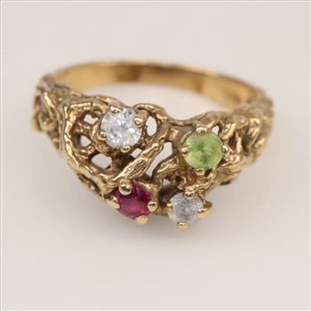 14kt Gold Multi- Colored Stone Ring