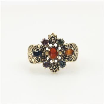 14kt Gold Multi Colored Stone Ring