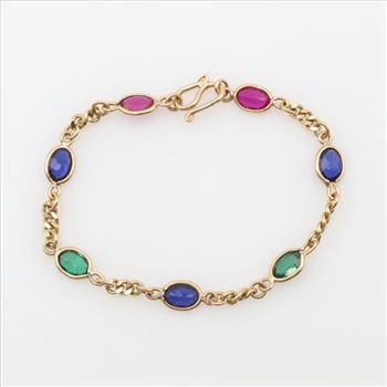 14kt Gold Multi-Color Bracelet