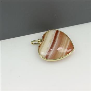 14kt Gold Multi-color Stone Heart Pendant