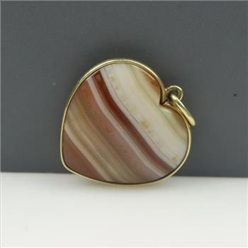 14kt Gold Multi-color Stone Heart Pendant