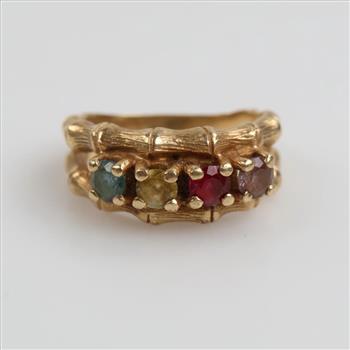 14kt Gold Multi-Color Stone Ring