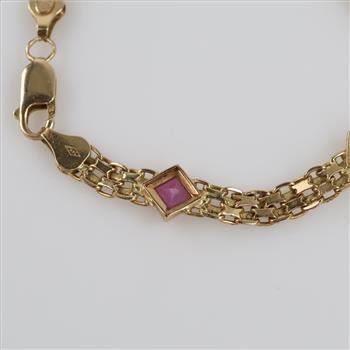 14kt Gold Multicolored Stone Bracelet