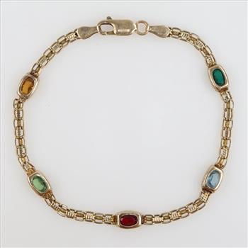 14kt Gold Multicolored Stone Bracelet
