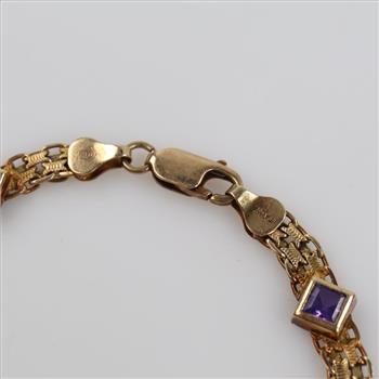 14kt Gold Multicolored Stone Bracelet