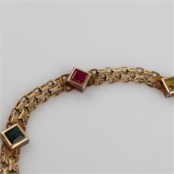 14kt Gold Multicolored Stone Bracelet