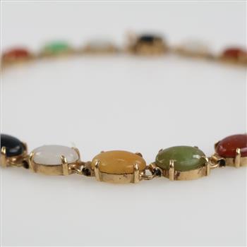 14kt Gold Multicolored Stone Bracelet