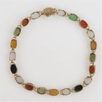14kt Gold Multicolored Stone Bracelet
