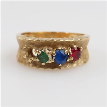 14kt Gold Multicolored Stone Ring