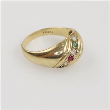 14kt Gold Multicolored Stone Ring