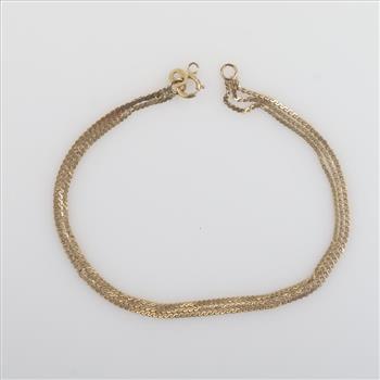 14kt Gold Multi-Strand Serpentine Link Bracelet