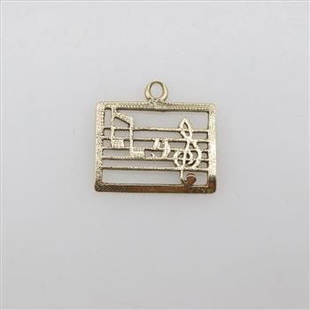 14kt Gold Music Notes Pendant