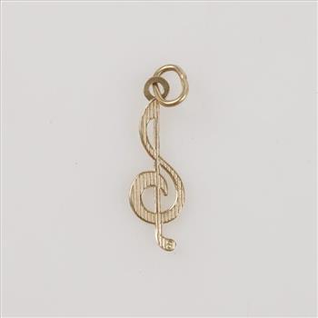 14kt Gold Musical Note Clef Pendant