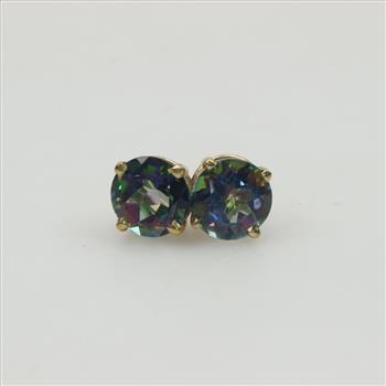 14kt Gold Mystic Topaz Earrings