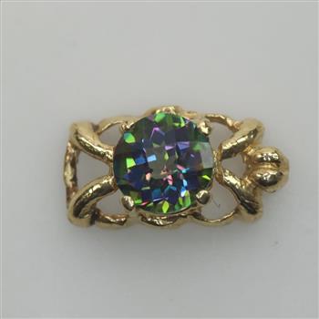 14kt Gold Mystic Topaz Link