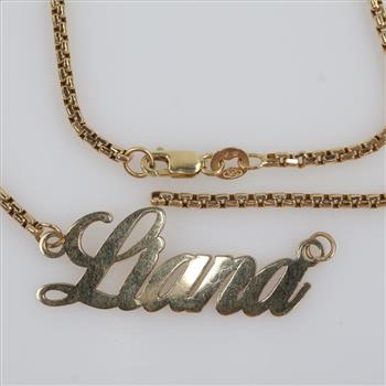 14kt Gold Name Neckalce