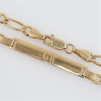 14kt Gold Name Plate Bracelet