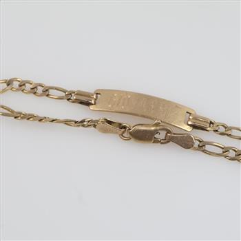 14kt Gold Name Plate Bracelet