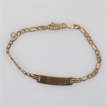 14kt Gold Name Plate Bracelet